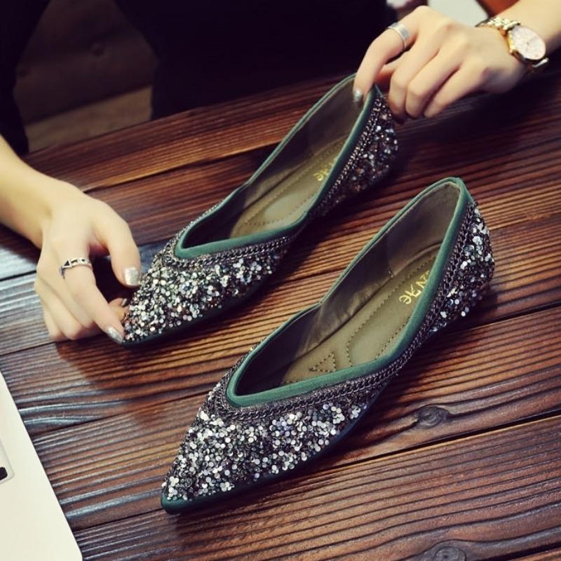 

Модные женские туфли на плоской подошве для стриптиза со стразами, сексуальные, с кристаллами, элегантные, для вечеринок, с бриллиантами, женская обувь, балетки, удобные, популярные 40