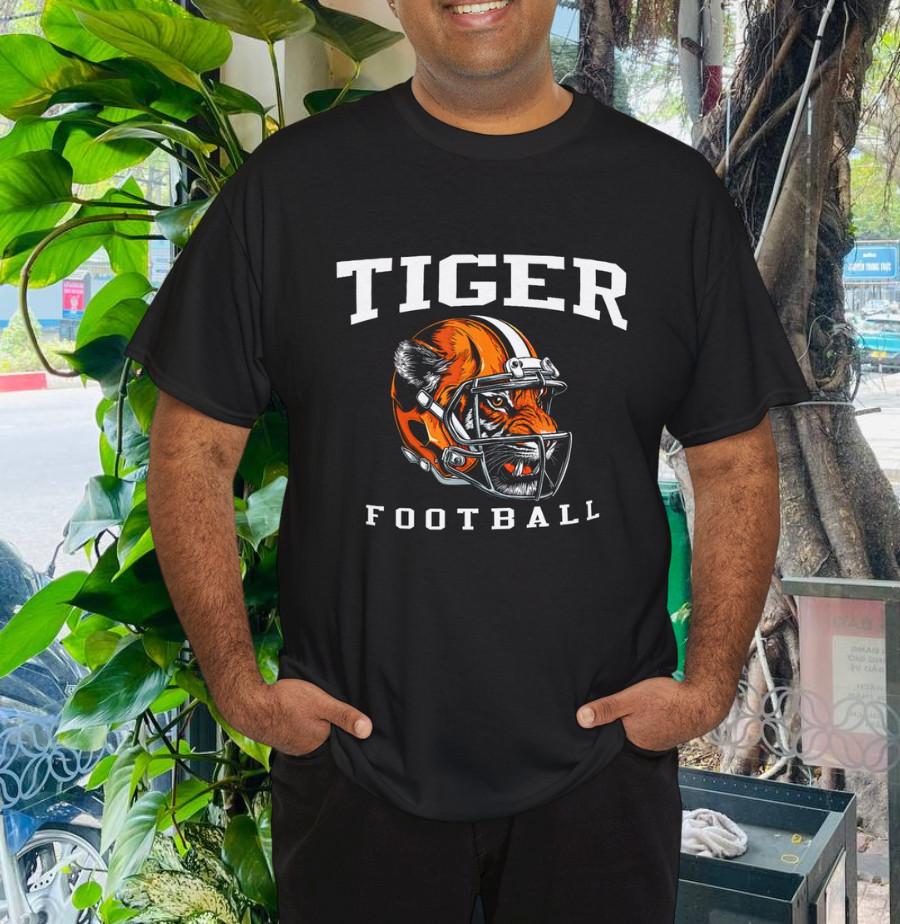 Tiger Football Cool Tiger Mascot Football Design T-Shirt