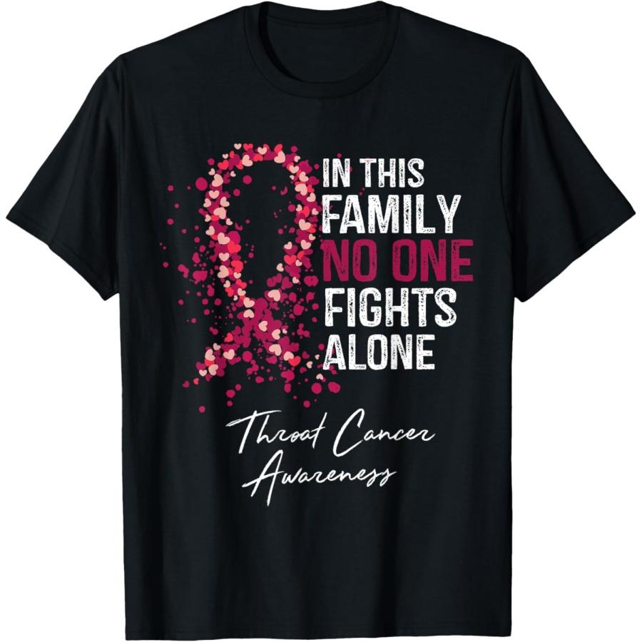 In This Family No One Fights Alone Shirt Throat Cancer T-Shirt XXXXXL чёрный