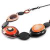 NOA [J2234] - Designer Necklace 'Coloring' Orange Brown