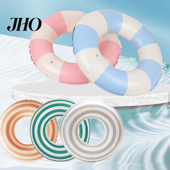 Inflatable Swim Ring Vintage Striped Swimming PVC Thickened Leakproof Men Women Buoyancy Aid Float Tube for Pool Beach Party
