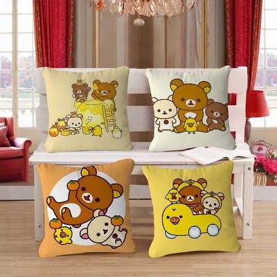 Cartoon R-Rilakkuma Pillowcase Toon Gift Cushion Cover Bedroom Home Sofa Chair Seat Decor Pillow Case