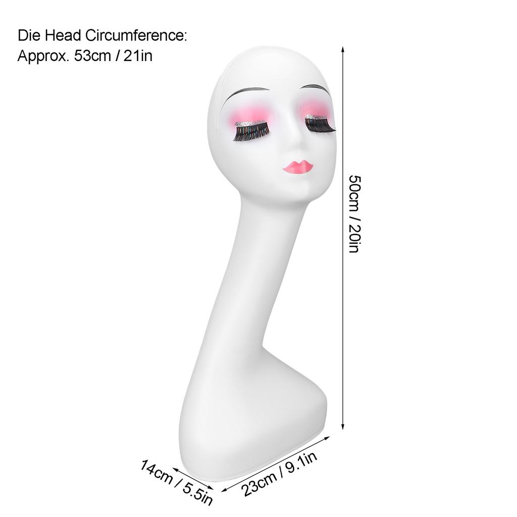 Female Mannequin Head 50cm Stability Beautiful Charming Display Easy Use With Makeup Manikin Head