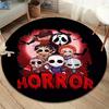 Chibi Chucky Freddy Krueger Round Area Rug,Carpet Rug for Living Room Bedroom Sofa Playroom Decor,Non-slip Floor Mat