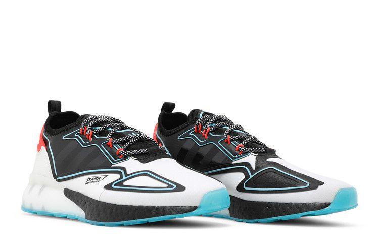 Men's Sneakers adidas ZX 2K Boost Marvel Iron Man Stark Industries White/Core Black/Bright Cyan