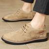 Zapatos Oxford clásicos de cuero genuino para hombres, zapatos planos, zapatos casuales de cuero de ante cómodos, mocasines, zapatos de negocios para hombre