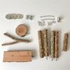 Parrots Cage Accessories 6Pieces/Set Wooden Perches Chewing Sticks Climbing Branches Stand For Small Bird Enrichment