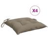 VidaXL Lot de 4 Coussins de Chaise, Galette de Siège avec Jeux de Cordes, Coussin d'Extérieur Imperméable, Taupe 40x40x7 cm 361475