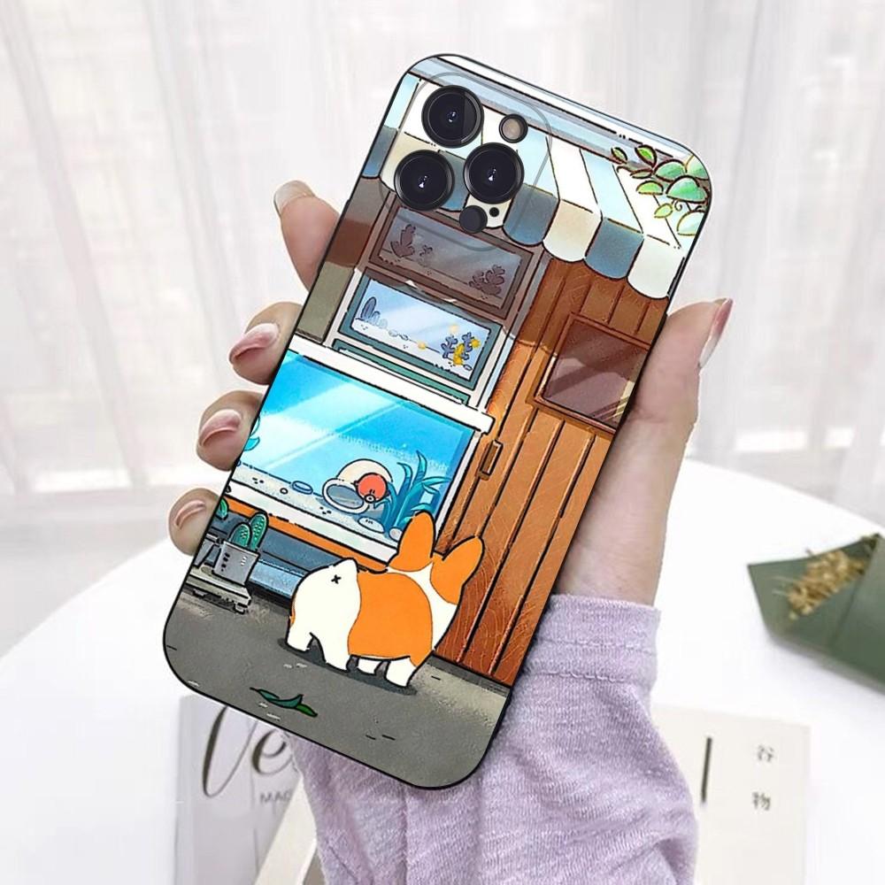 Cute Corgi  Phone Case For iPhone 6 7 8 Plus 11 12 13 14 Pro SE 2020 MAX Mini X XS XR Back Funda Cover