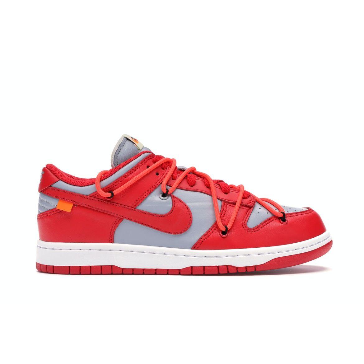 

Кроссовки унисекс Nike Off-White x Dunk Low University Red Wolf-Grey CT0856-600 37.5