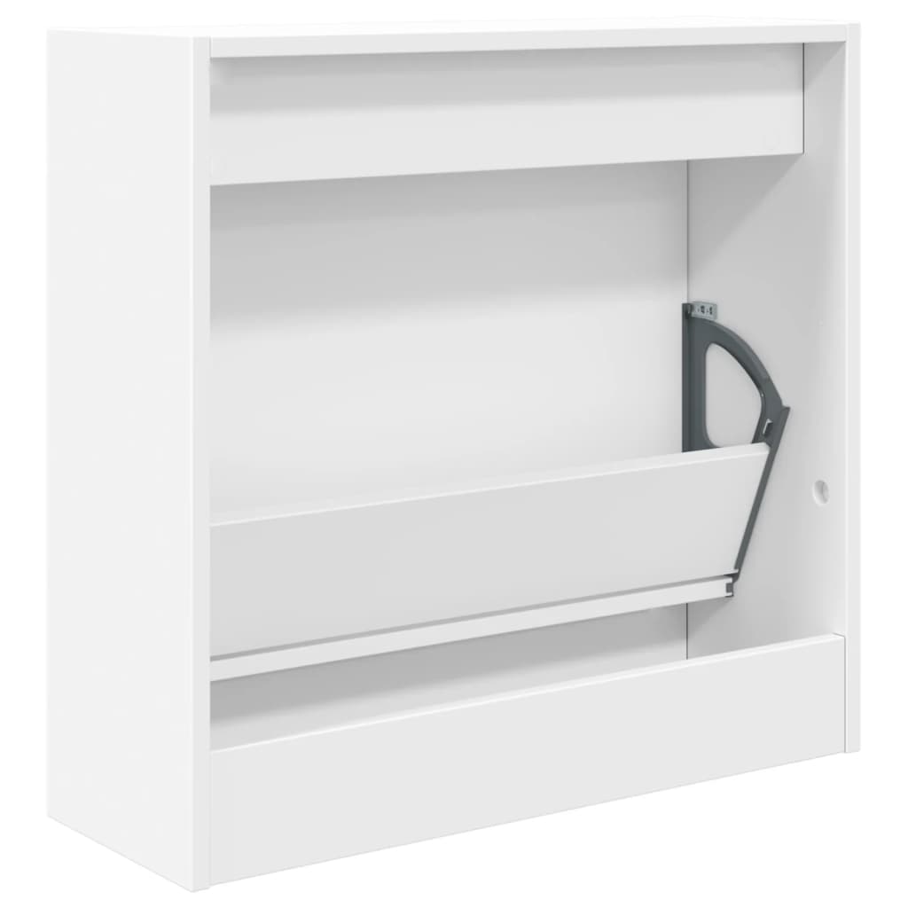 Vidaxl Shoe Cabinet, White, 60X21X57 Cm, Wood-Based Material