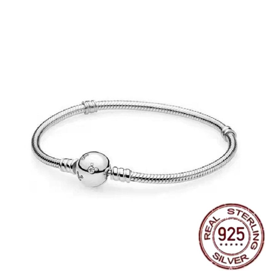 Best-selling 925 Sterling Silver Heart-shaped Crown Snake Bone Chain, Perfect for the Original DlY Bracelet! Ladies' Birthday Fa