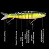 3 Pcs Realistic Swimming Bait Multi Joint Fish Lure Bait for Freshwater Saltwater Fish with 2 Treble Hooks
