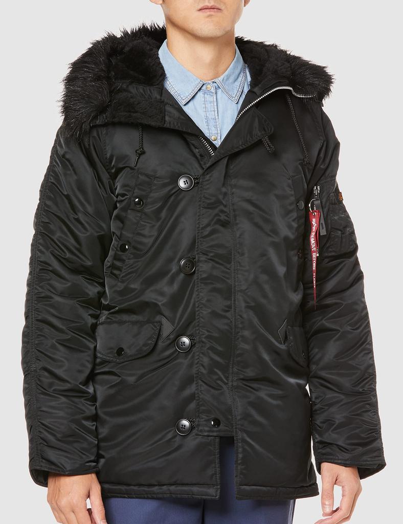 ALPHA INDUSTRIES INC N-3B Tight Fit Outerwear Jacket 20094 Black/Black L