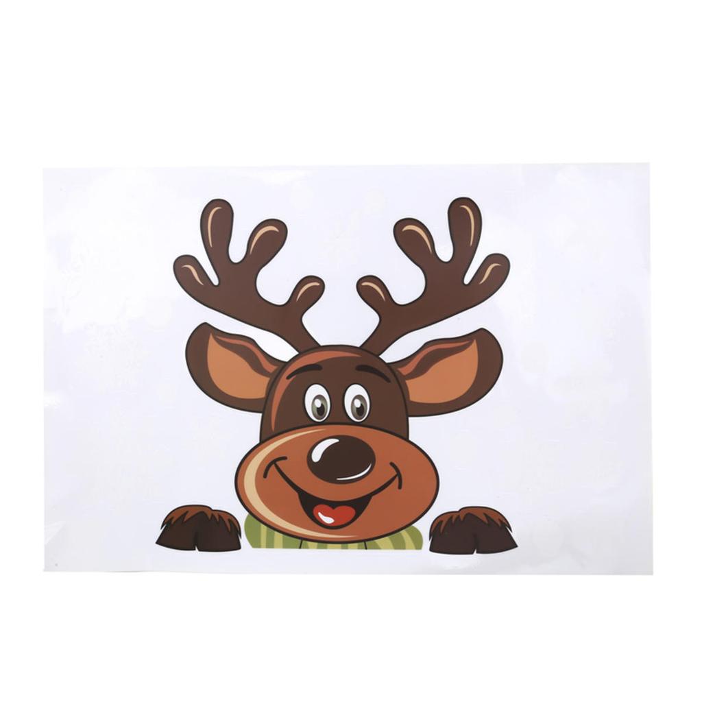 Cute Cartoon Santa Claus Elk Snowflake Window Stickers Static Decal Merry Christmas Party Scene Decor Supplies