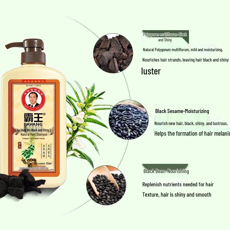 Bawang Shouwu Black & Bright Plant Shampoo 750ml