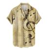 Summer New Plus Size Hong Kong Style Men's Shirt with Digital Printing Casual Short Sleeved Shirt for Men