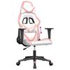Gaming Chair White and Pink Faux Leather