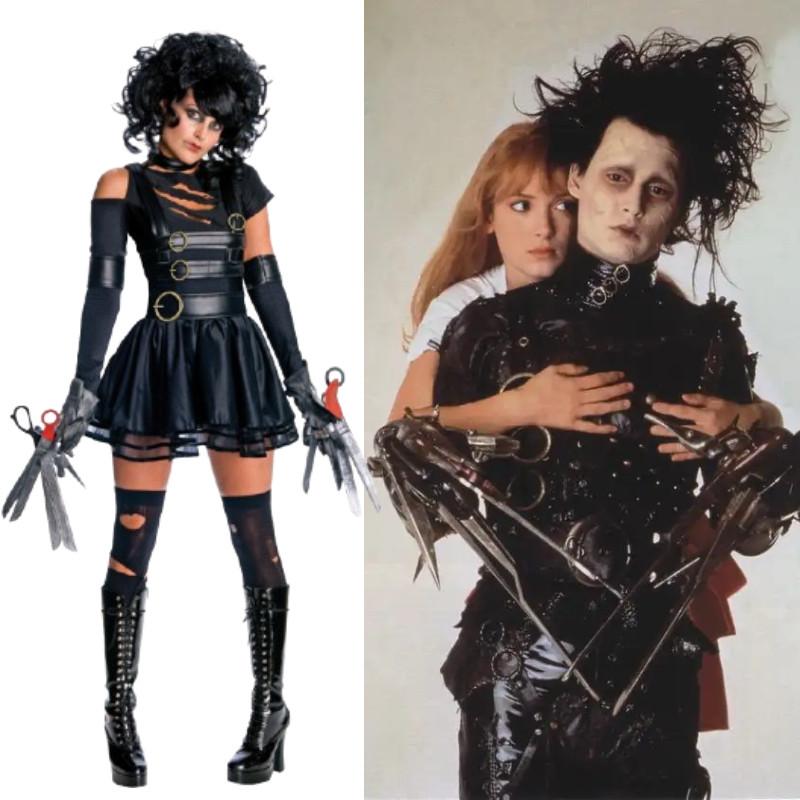 Edward Scissorhands Cosplay Costume With Polyester Fabric For Halloween Party And Theater Performance