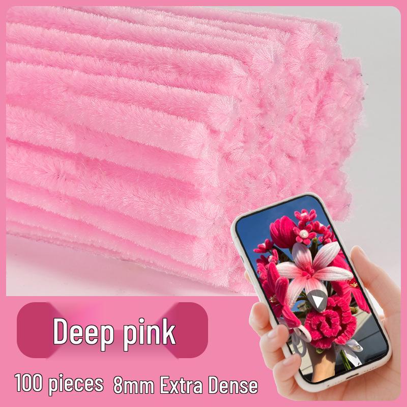 Colorful Chenille Sticks: Craft Pipe Cleaners for Kids' Velvet Flower Bouquets