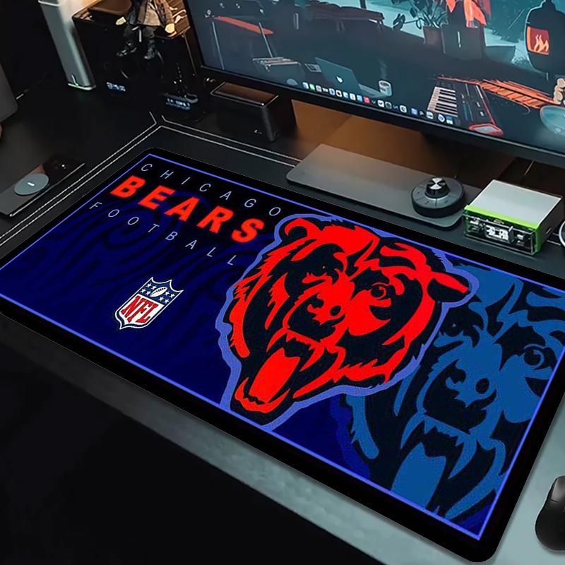Chicago Bears Logo Color Mouse Pad Large Gaming Table Cushion Non-slip Laptop Tablet Big Mousepad XXL Mat Mini PC Playmat With Lock edge