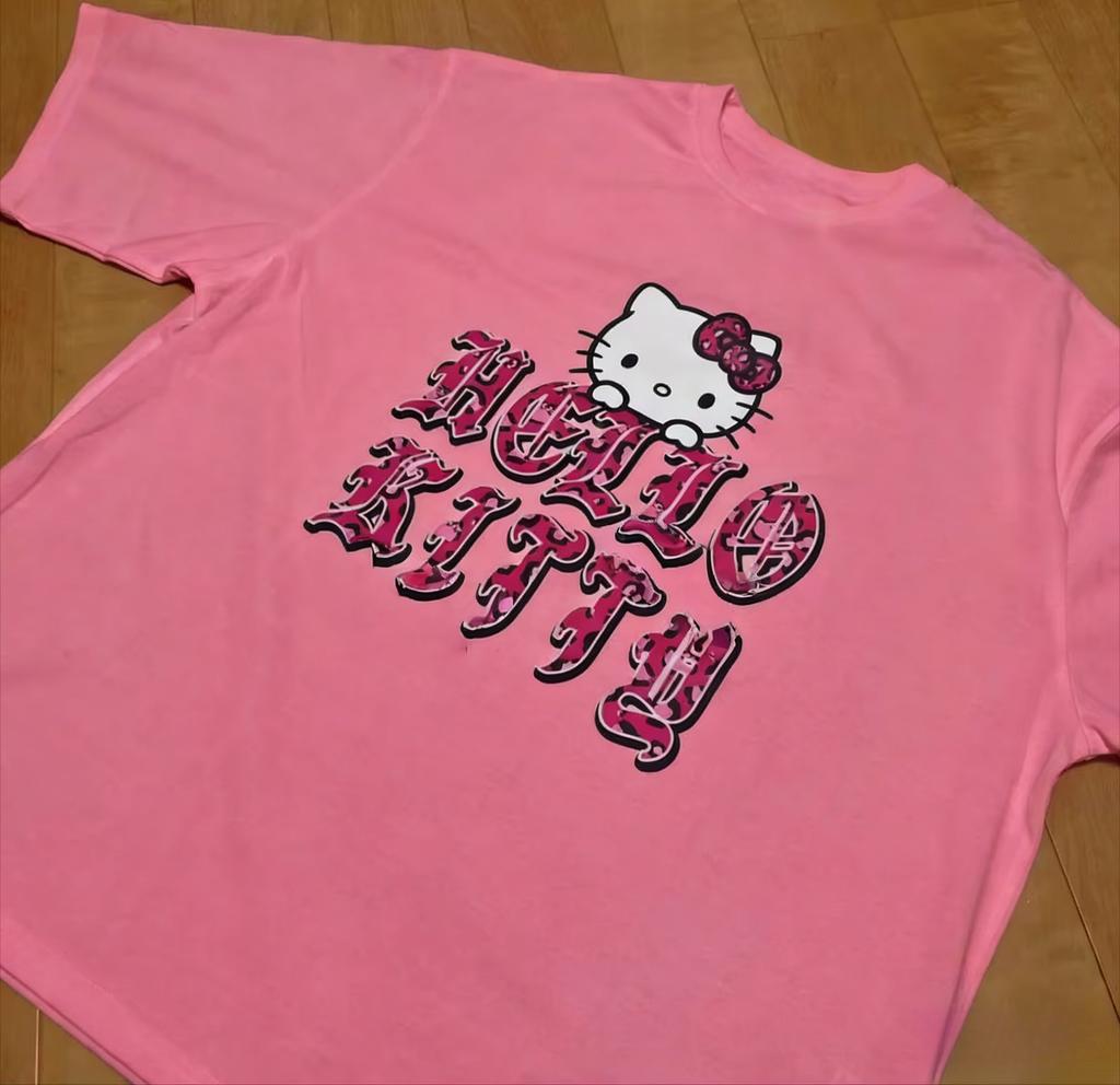 2026 new Hello Kitty Tee soft cotton short sleeve crew neck cute print lightweight summer top for Women daily casual wear
