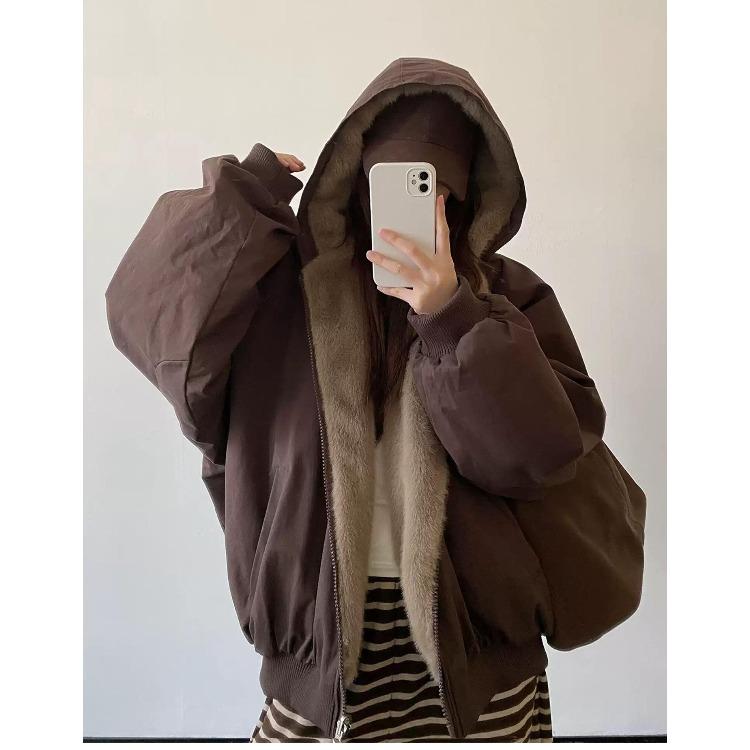 Thick Warm Winter Coat Women Short Double Sided Puffer Jacket Korean Style Casual Loose