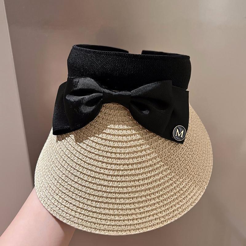 Ladies Summer Sun Hat Anti-uv Bike Sunhat Big Brim Butterfly Bow Straw Hat