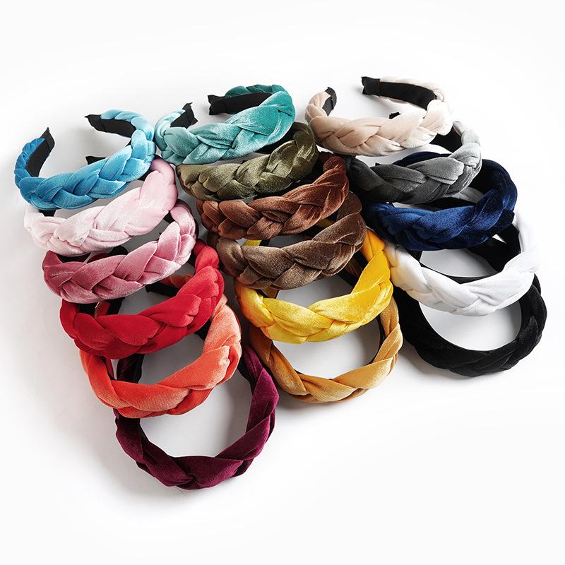 European and American Velvet Twist Braid Headband Collection