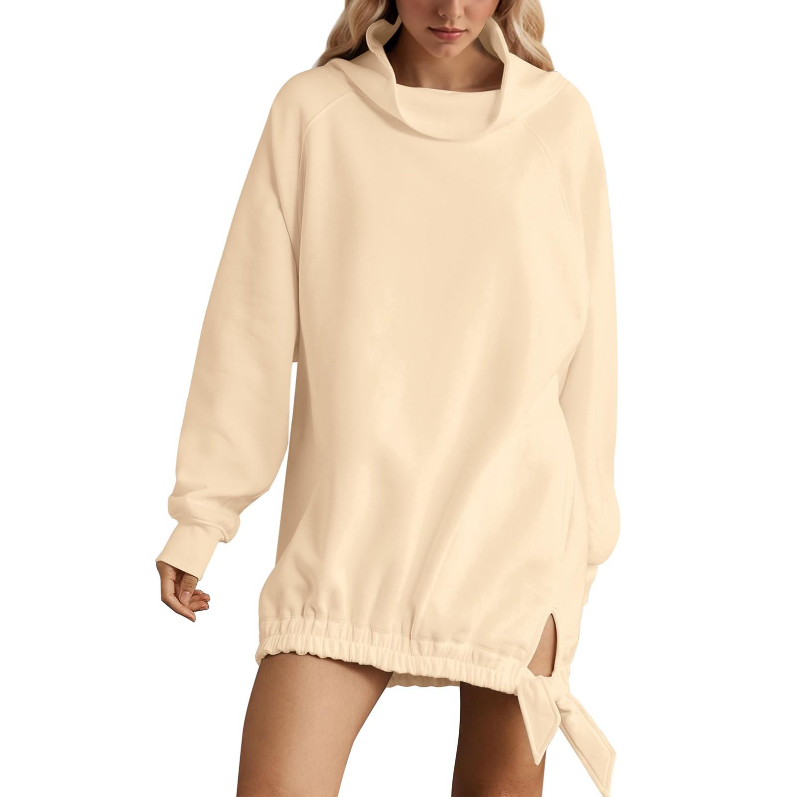 

Женские толстовки большого размера, флисовые толстовки, свитера с длинными рукавами, пуловер, осенняя одежда S бежевый