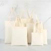 Large Capacity Canvas Shoulder Handbag Eco-Friendly Folding Cotton Tote Bags Beige White Reusable DIY Shoulder Bag Grocery Bag