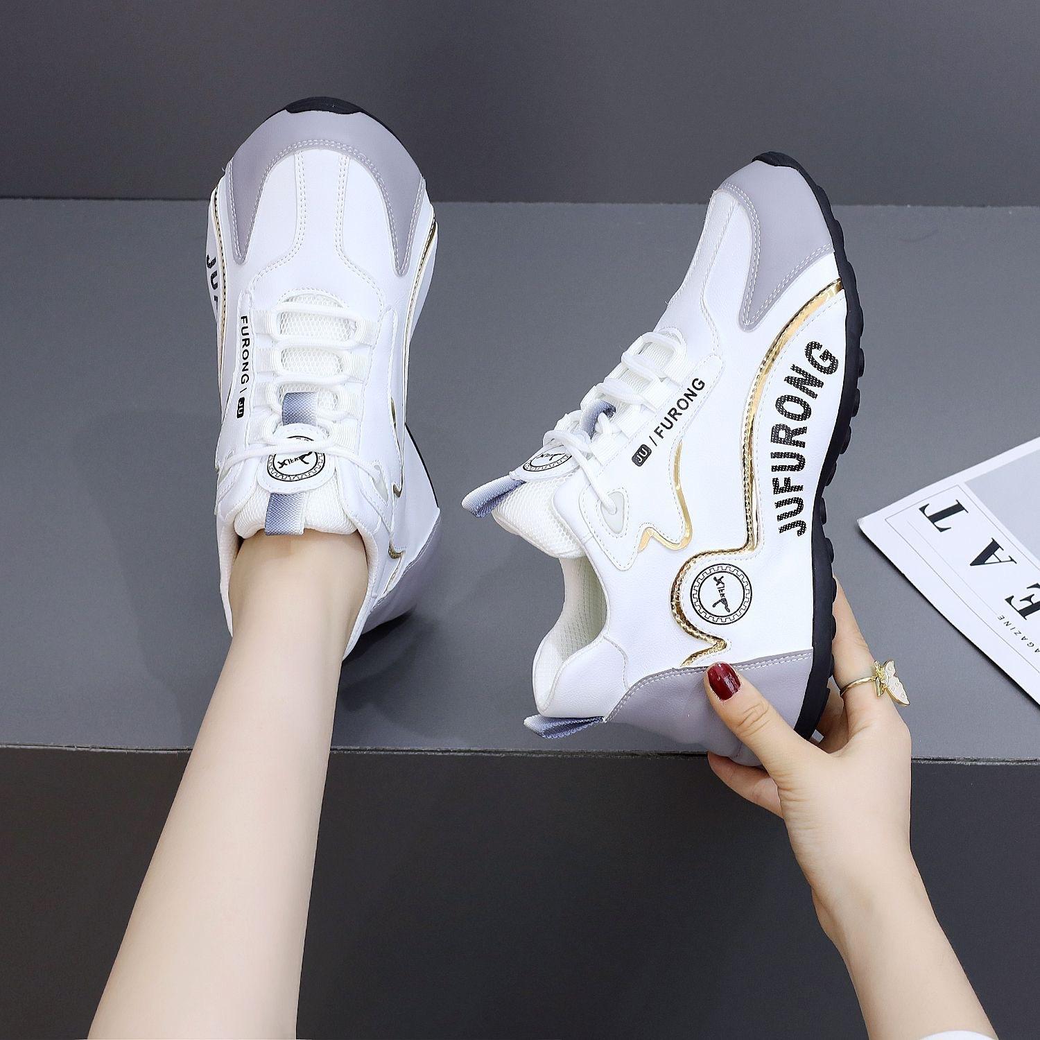 

осень новая повседневная спортивная обувь мужская и женская одинаковая низкий верх кроссовки папины туфли обувь шнуровка корейская версия мода 36-Female