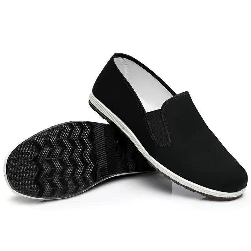 Men s Summer Breathable Slip-On Canvas Loafers, Anti-Slip Wear-Resistant Beijing Cloth Shoes 39