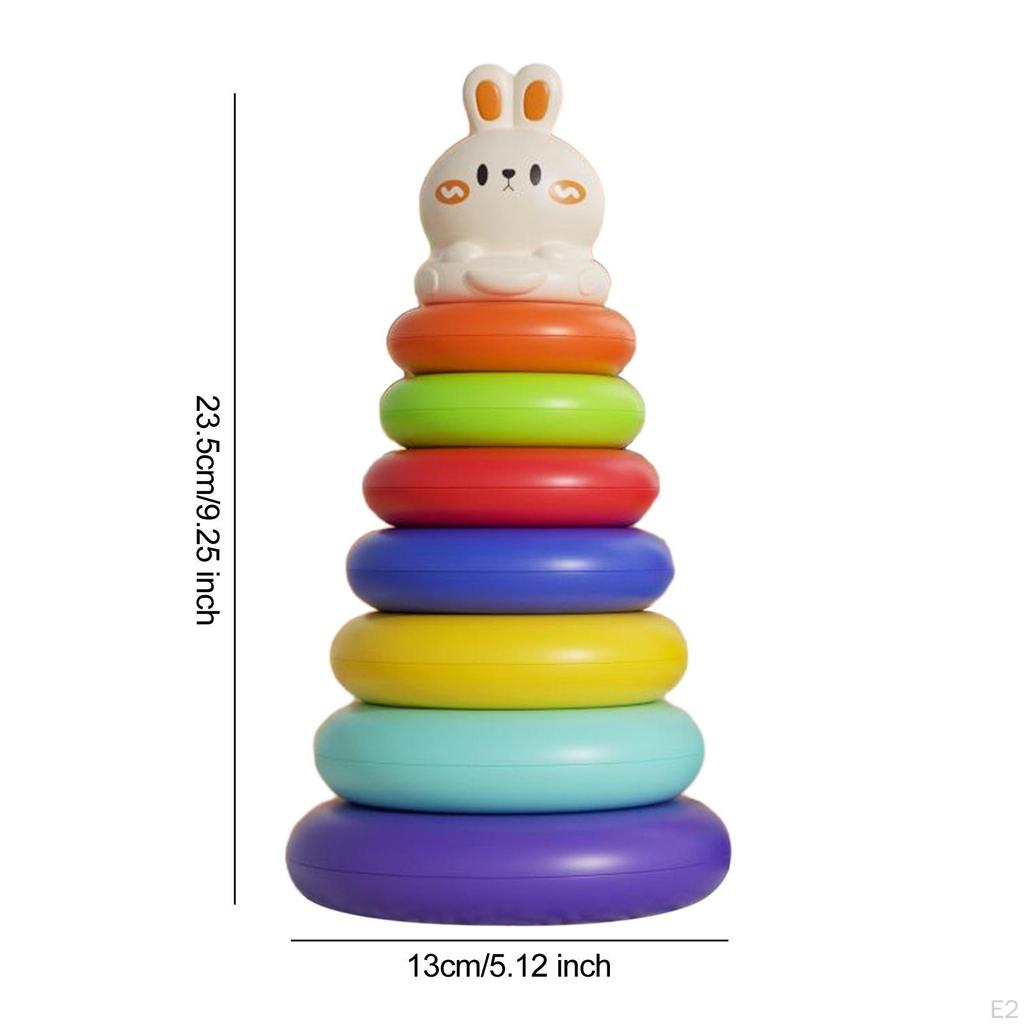 Stacking Toy Preschool Sensory Building Blocks Classic Educational Game Color Sorting for 6-12