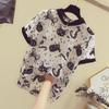 Women's Trendy Summer Cat Print Loose Chiffon T-Shirt