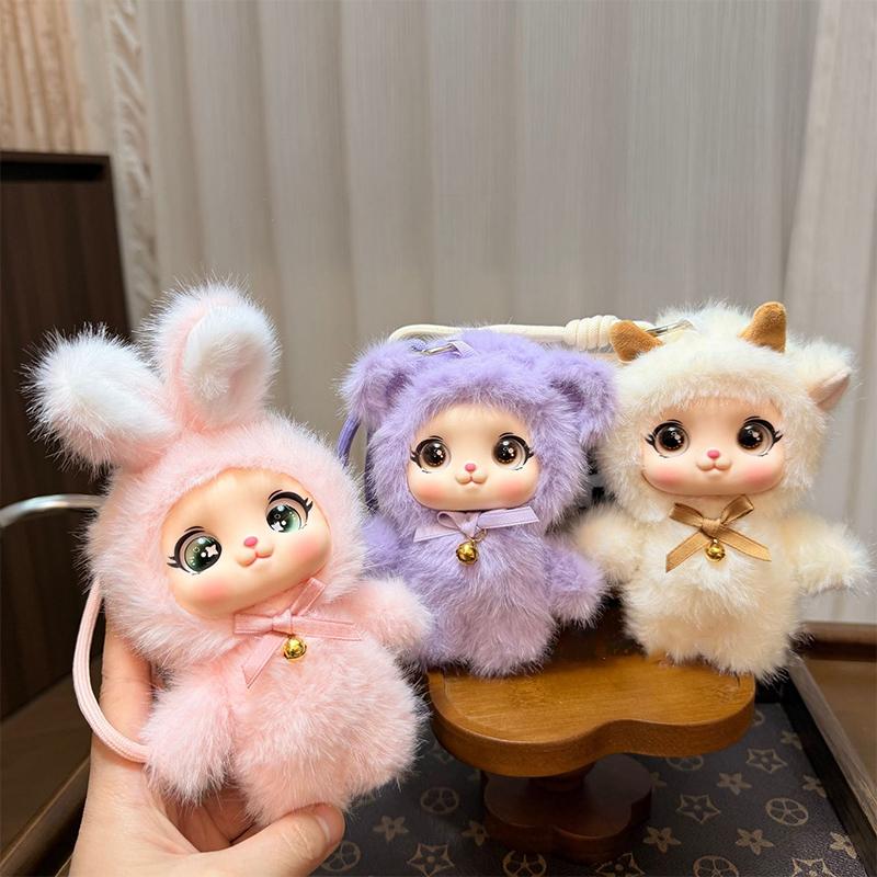 Cute Family Series Animals Vinyl Face Plush Forest Doll Pendant Backpack Decoration Gifts