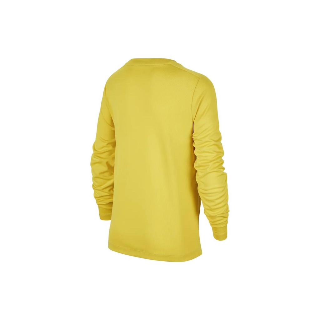 Nike Dri-FIT Multi Logo Print Quick-Dry Long Sleeve T-Shirt Kids Tops Bright-Sulfur-Yellow FD3927-709