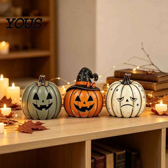 Multiuse Holiday Party Decorations 3/4Pcs Vintage Wooden Pumpkin Decor, Rustic Fall Tabletop Centerpiece, Farmhouse American Country Home Accents