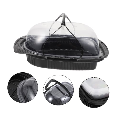 VORCOOL 10-Piece Takeout Container Set, Disposable Roast Chicken/Duck Containers with Handles, Lunch Boxes, Food Packs, Eco-Friendly and Stylish Bento