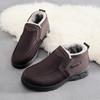 2025 winter new men's cotton shoes non-slip warm leather waterproof elderly cotton shoes piled thickened snow boots