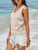 Women's Ribbed Knit Sweater Vest Sleeveless Scoop Neck Summer Casual Tank Top