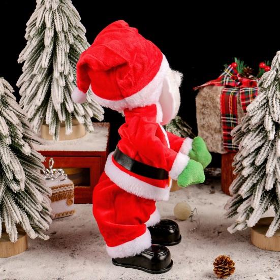 Šťastný twerkující Santa Claus panenka Vtipná tančící animovaná vánoční plyšová hračka Elektrická hudba zpívající Santa Claus Vánoční dekorace