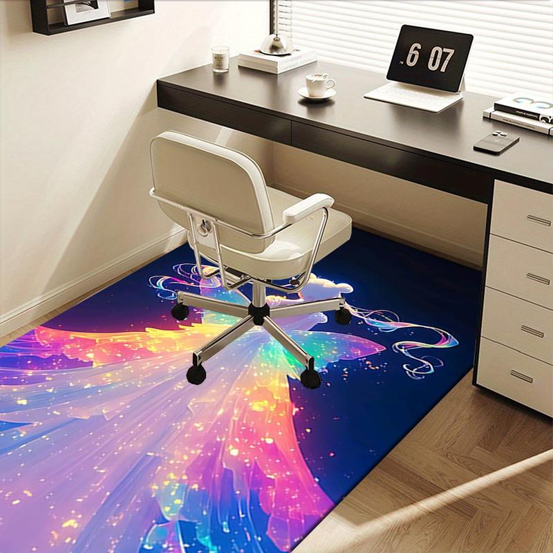 Rainbow Angel Chair Mat: Office Carpet, Oversized Rug for Home Decor, Sofa Mat, Gift for All Rooms01