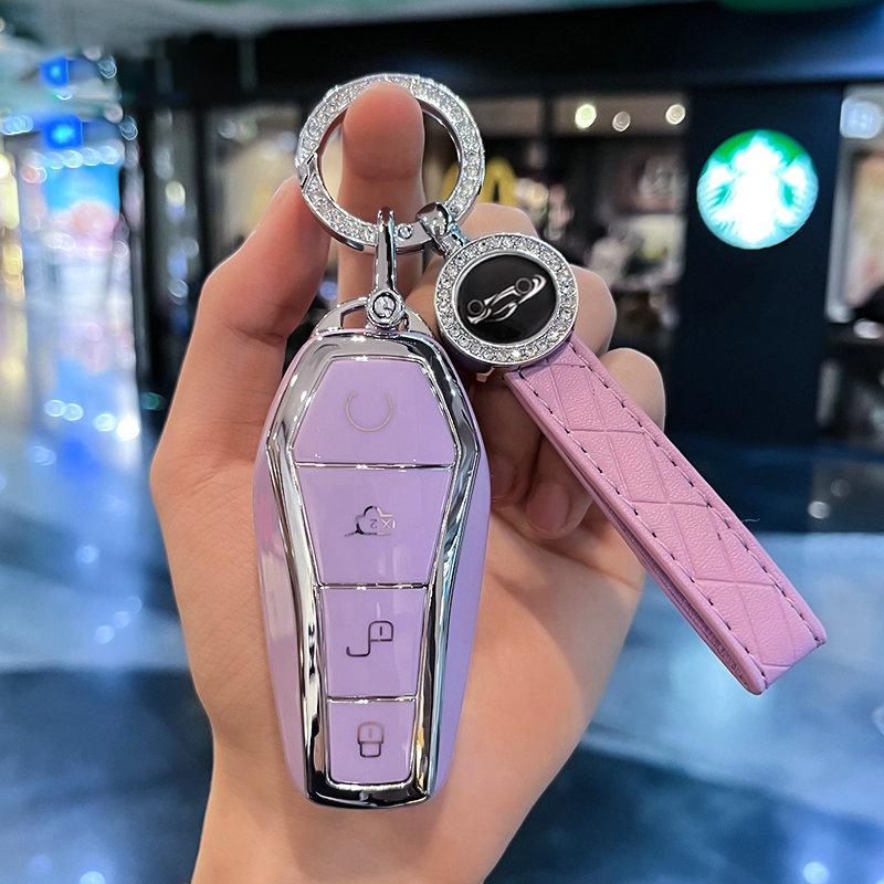 Tpu Car Key Case Cover For Byd Qin Plusdmi Atto 3 Han Ev Dolphin 4 Buttons Protected Holder Fob Bag Accessories