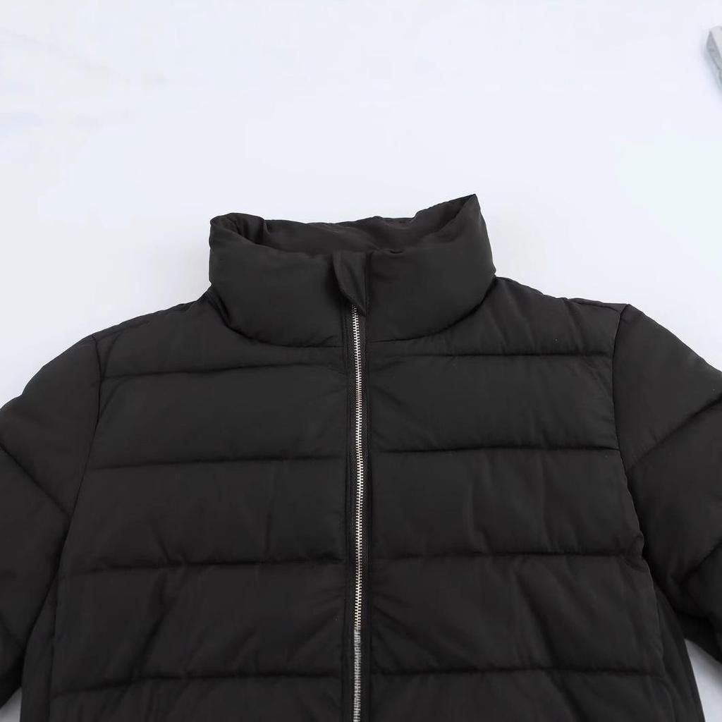 2024 Women's Fashion: European & American Style Stand-Up Collar Zipper Cotton Jacket