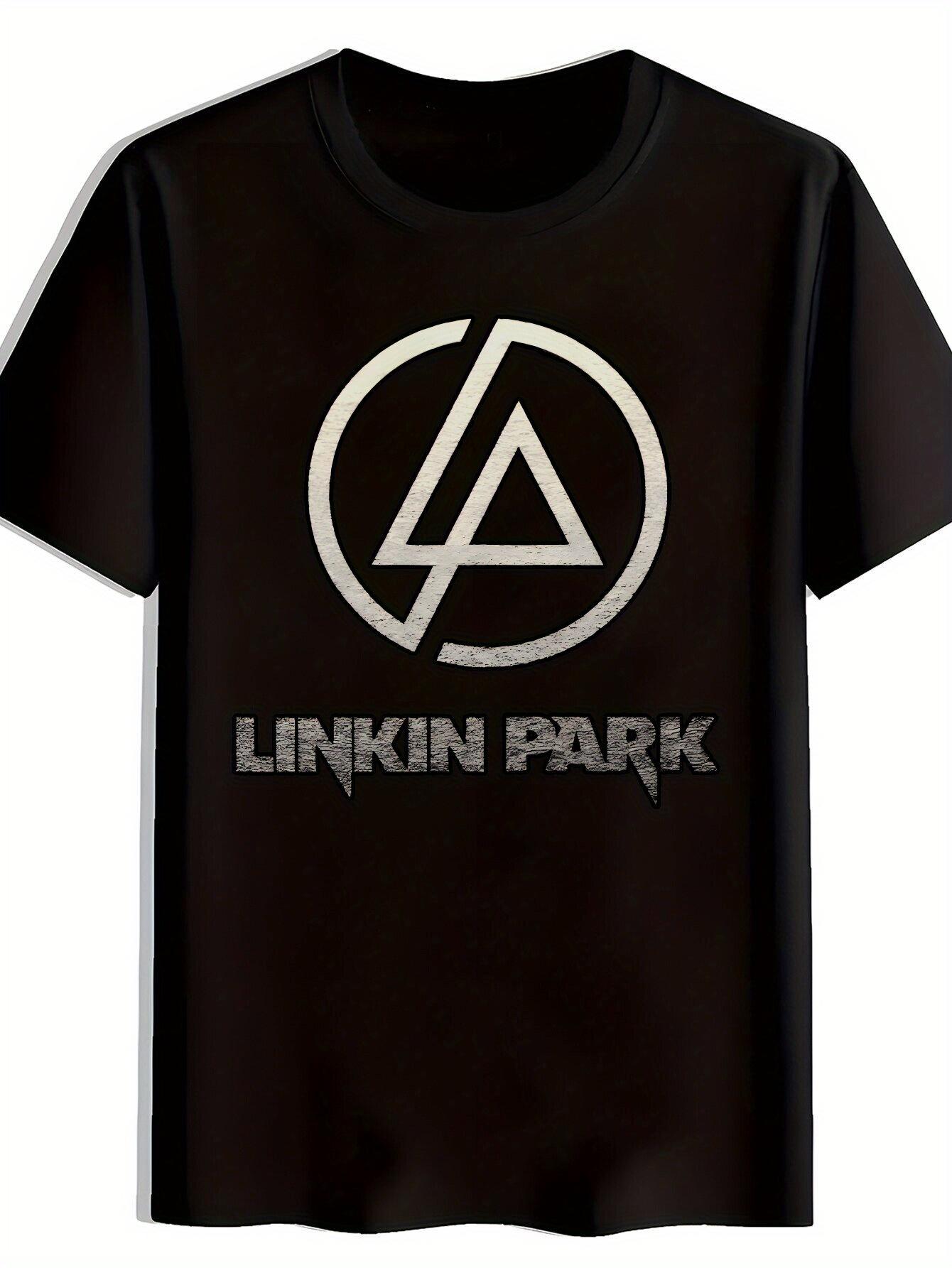 LINKIN PARK Graphic T-shirt - Black Casual Summer Polyester Tee with Logo Design XXL