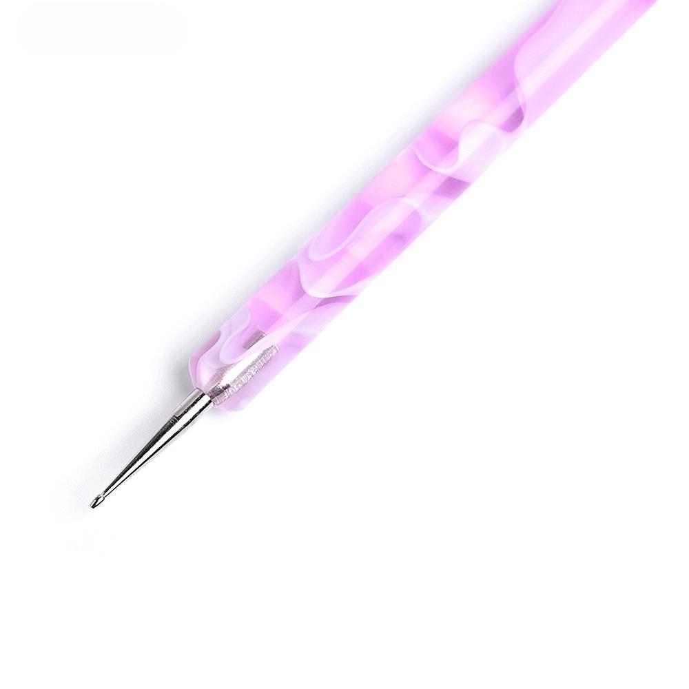 1 Set of Dual-ended Nail Art Dotting Pen Steel Drilling Point Pen Nail Tip Dot Paint Drawing Manicure Tool Home Salon Rhinestone Picker