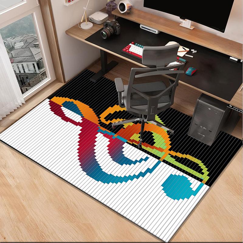 Music Notes Harmony Office Rug Chair Mat, Entryway Carpet, Suitable for Front Door, Bedroom, Living Room, Desk, Holiday Gift