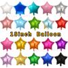 18-Inch Light Version Of Pentagram Aluminum Film Balloon Solid Color Star Balloon Aluminum Foil Birthday Party Decoration Arrangement