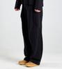 Beoteunseoul Pintuck Volume Curved Wide Cotton Elastic Waist Pants (Black)